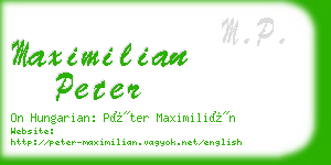maximilian peter business card